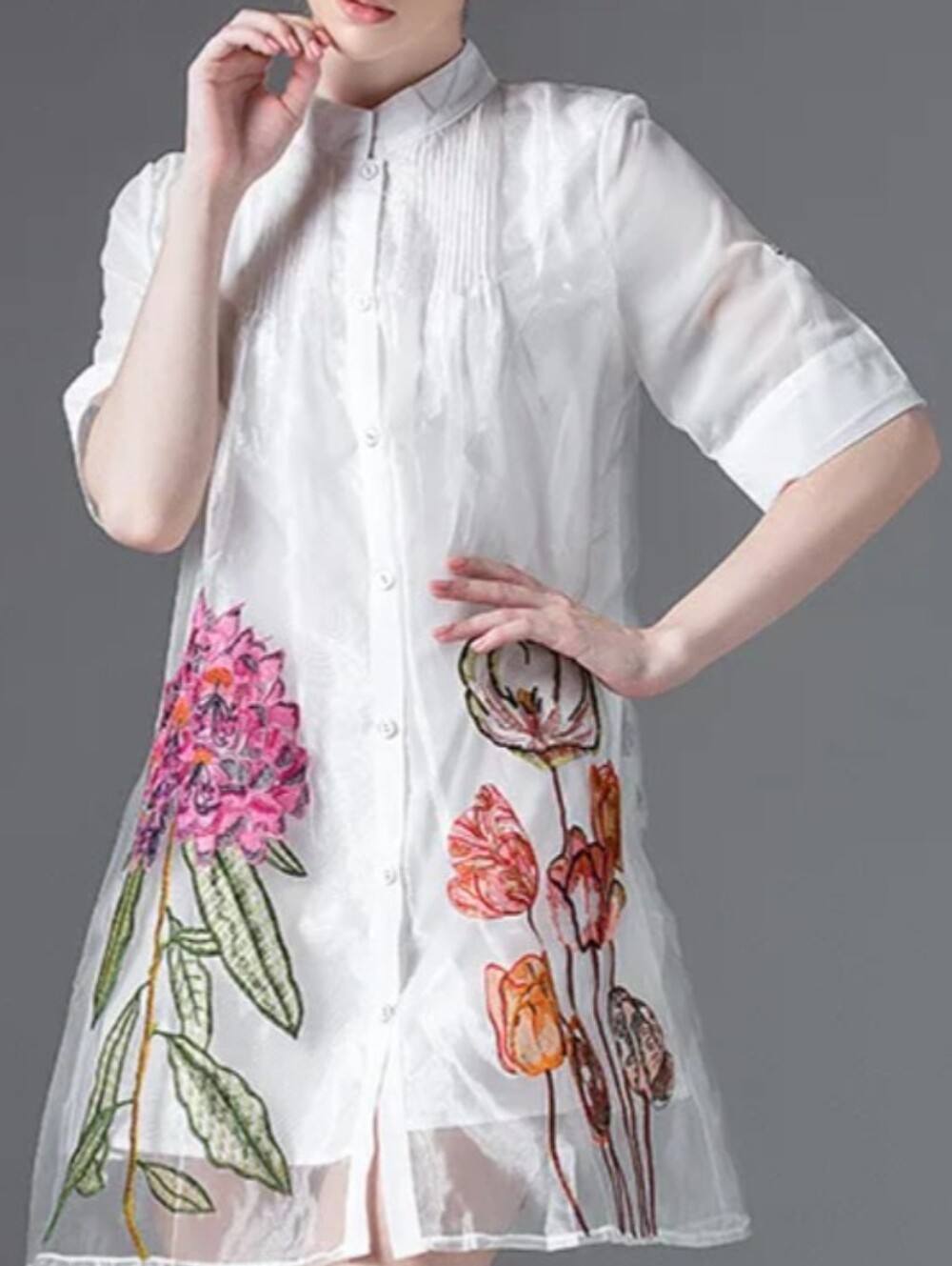 NWT Organza Shirt Dress Size Large.